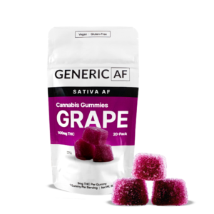 Generic Af Gummies Grape  20-pack  100mg THC (5mg/ Gummy)