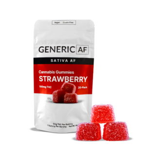 Generic Af Gummies Strawberry  20-pack  100mg THC (5mg/ Gummy)