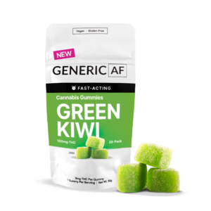 Generic Af Gummies Green Kiwi  20-pack  100mg THC (5mg/ Gummy)