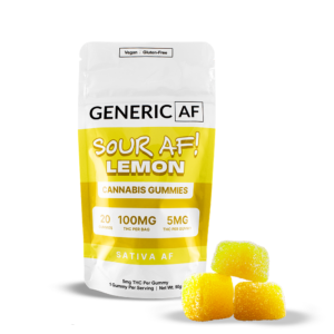 Generic Af Gummies Sour AF Lemon  20-pack  100mg THC (5mg/ Gummy)